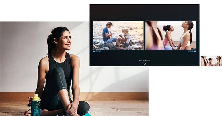 Tính năng chia đôi màn hình kết hợp xem 2 chương trình -Smart TV QLED Samsung 4K 55 inch 55LS01T