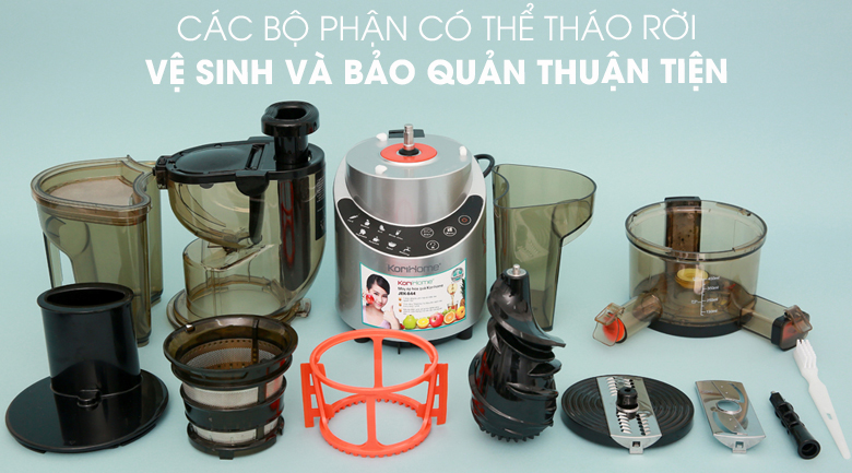 Vận hành êm ái, dễ dàng vệ sinh-Máy ép chậm Korihome JEK-844