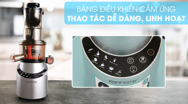 Bảng điều khiển cảm ứng-Máy ép chậm Korihome JEK-844