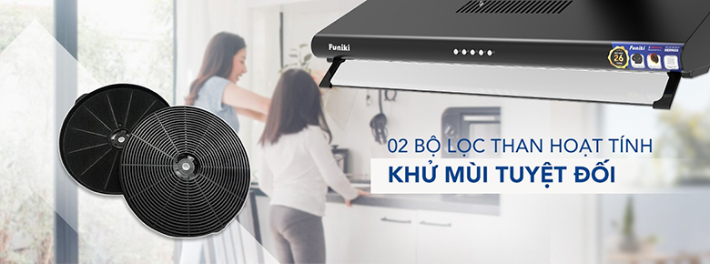 Máy hút mùi Funiki HKH9638 khử mùi than hoạt tính