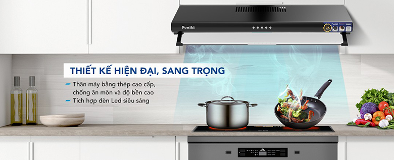 Máy hút mùi cổ điển Funiki HKH9638 có đèn led chiếu sáng