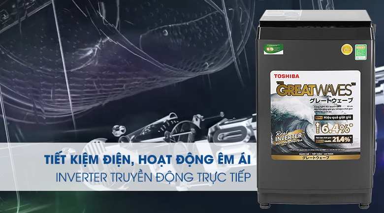 Máy giặt Inverter -Máy giặt Toshiba Inverter 9 kg AW-DK1000FV(KK) lồng đứng
