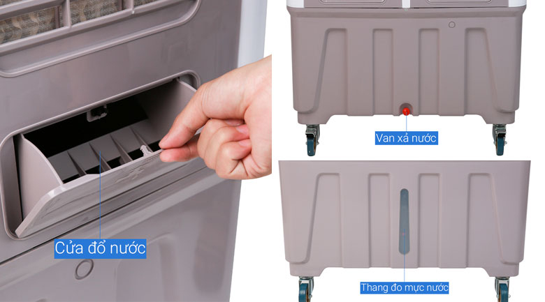 Bình chứa nước dung tích lớn, có thang hiển thị mực nước