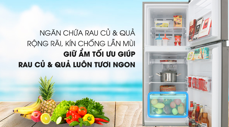 Tủ lạnh Toshiba Inverter 194 lít GR-A25VS (DS1) ngăn rau quả giữ ẩm