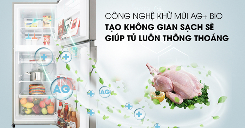 Tủ lạnh Toshiba Inverter 194 lít GR-A25VS (DS1) kháng khuẩn ag+ bio