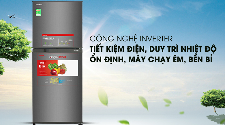 Tủ lạnh Toshiba Inverter 194 lít GR-A25VS (DS1) tiết kiệm điện