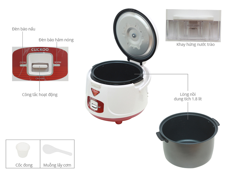 ảnh kích thước-Nồi cơm điện cơ 1.8L Cuckoo CR-1055