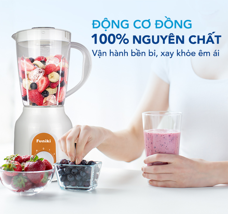 Máy xay sinh tố đa năng Funiki HCB2233 - Động cơ hoạt động bền bỉ, êm ái