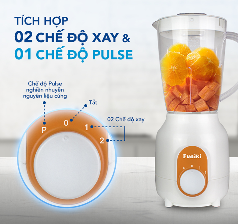 Máy xay sinh tố đa năng Funiki HCB2233 - 2 chế độ xay - 1 chế độ trộn linh hoạt