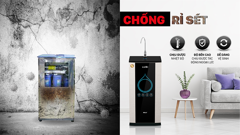 Máy lọc nước Karofi  K9IQ-2 Plus 9 lõi chất liệu nhựa cao cấp chống rỉ sét