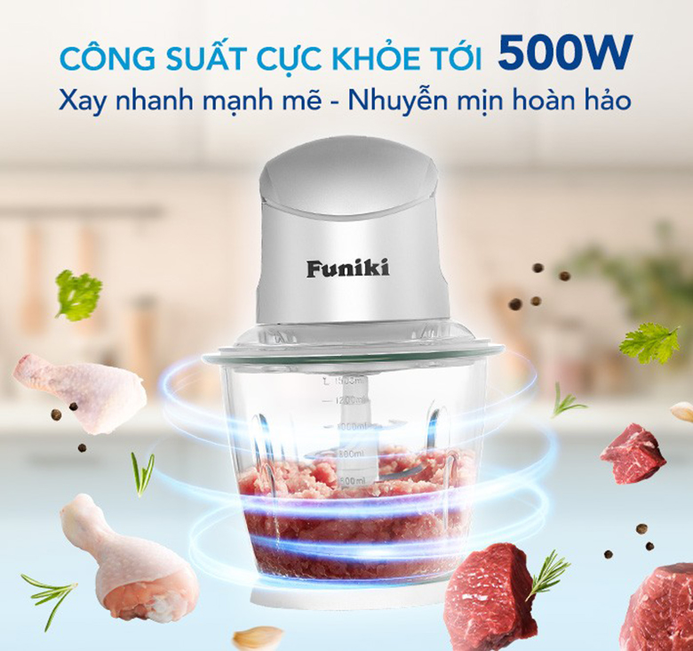 Máy xay thịt Funiki 1.5 lít HMG2553 - Công suất mạnh mẽ 500W