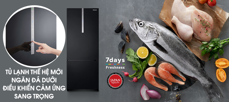 Tủ lạnh Panasonic Inverter 410 lít NR-BX460XKVN NGĂN ĐÁ DƯỚI HIỆN ĐẠI