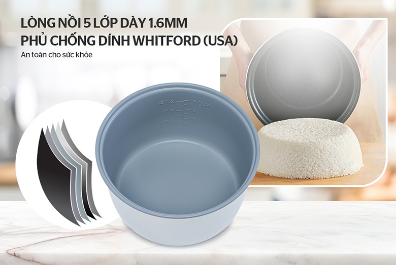 Lòng nồi-Nồi cơm điện 1.2L Sunhouse SHD8216 vàng