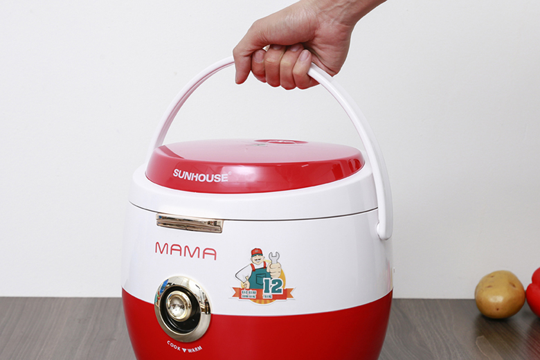 Quai xách-Nồi cơm điện 1.8L Sunhouse SHD8661 đỏ trắng