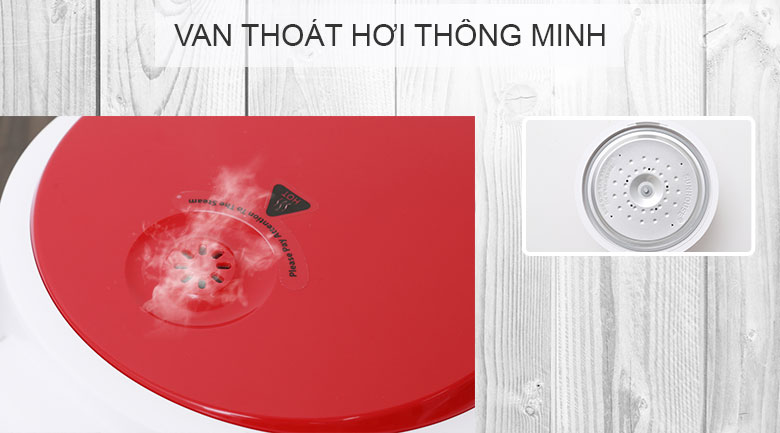Van thoát hơi-Nồi cơm điện 1.8L Sunhouse SHD8661 đỏ trắng