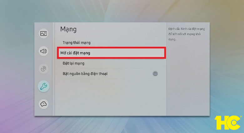 cách kết nối wifi cho tivi samsung bước 2