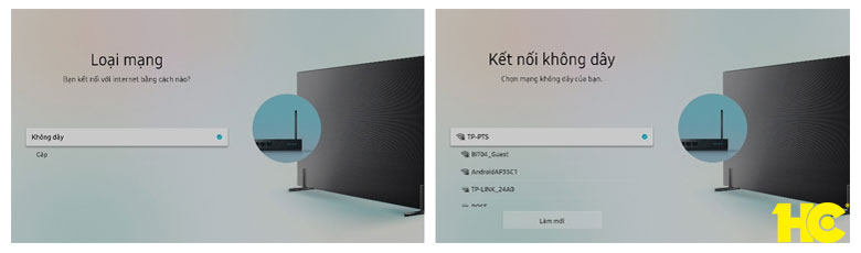cách kết nối wifi cho tivi samsung bước 3