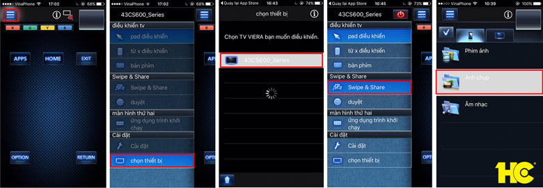 kết nối iphone với tivi panasonic bước 3