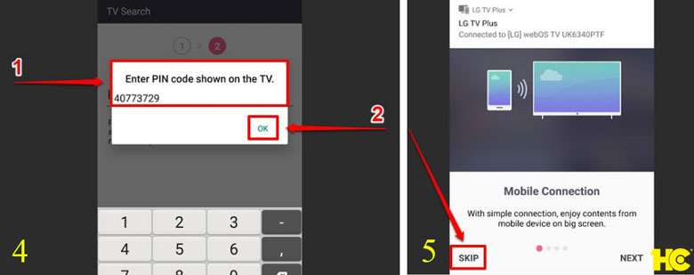 kết nối iphone với tivi lg bước 4 và 5