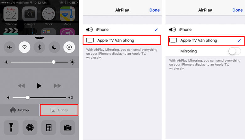 kết nối tivi với iPhone qua Air Play bước 4