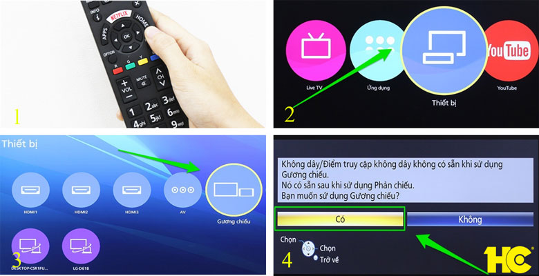 kết nối điện thoại với tivi Panasonic bước 1