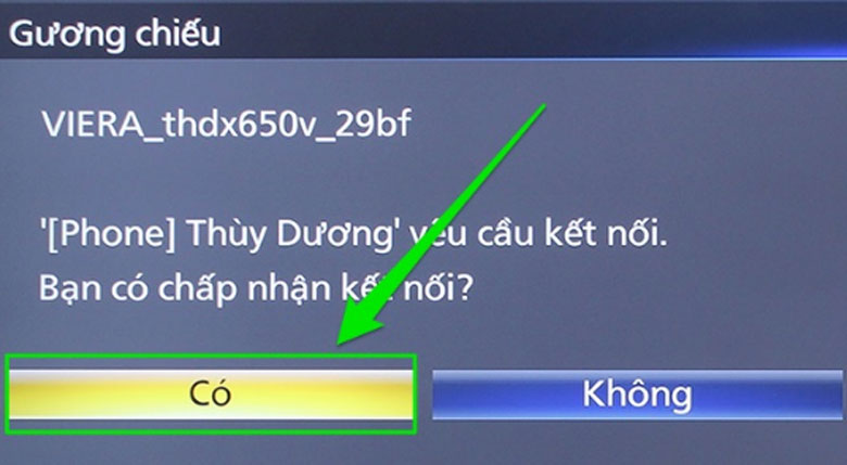 kết nối điện thoại với tivi Panasonic chọn có