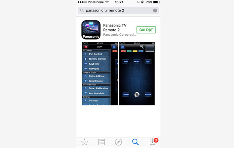 kết nối điện thoại iphone với tivi Panasonic bước 1