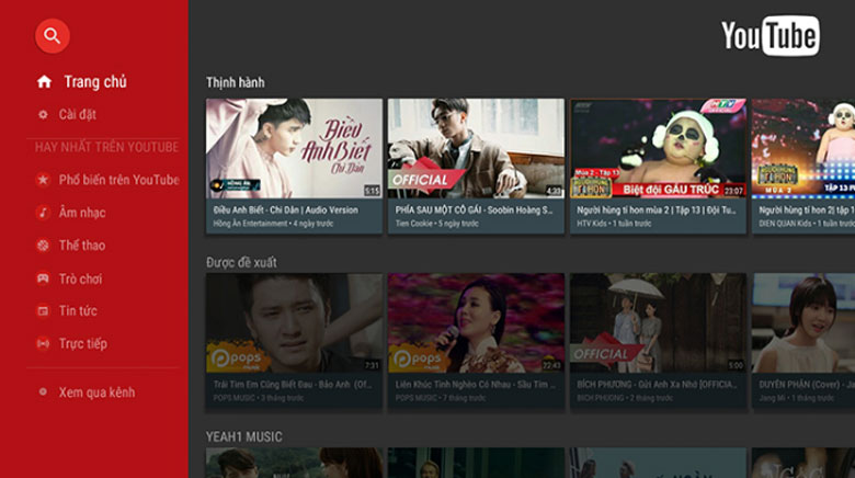 kết nối điện thoại với tivi qua youtube bước 1