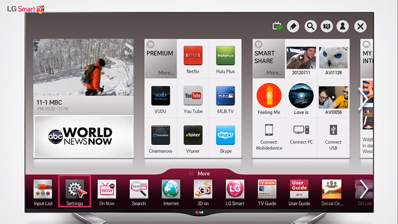 kết nối laptop với Tivi LG - wifi display netcast
