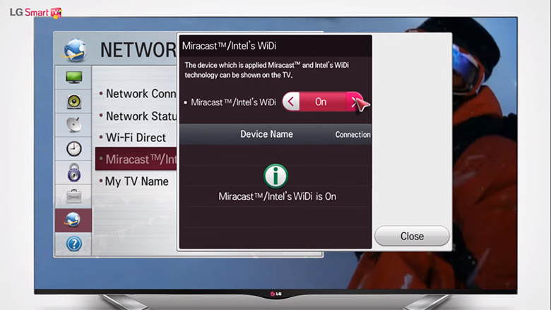 kết nối laptop với Tivi LG - WiDi ON
