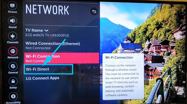 kết nối laptop với Tivi LG - wifi direct