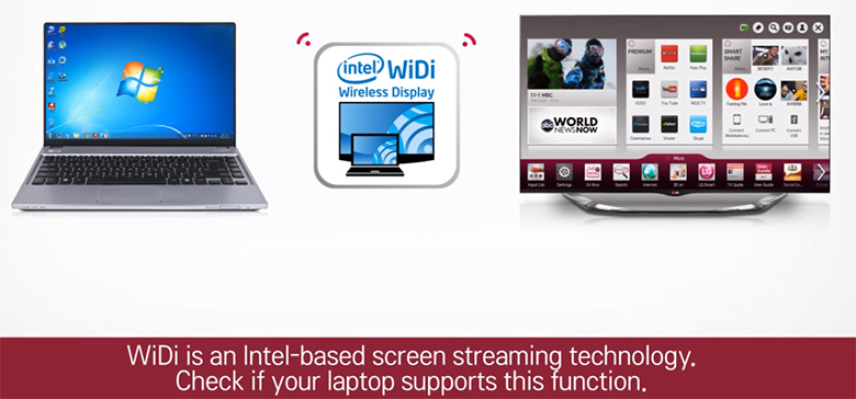 kết nối laptop với Tivi LG - kết nối qua wifi display