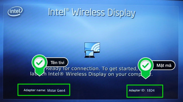 Chiếu màn hình laptop lên tivi bằng Wifi Display tên thiết bị