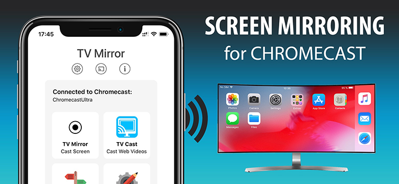 kết nối iPhone với tivi Samsung - tv mirror chromecast