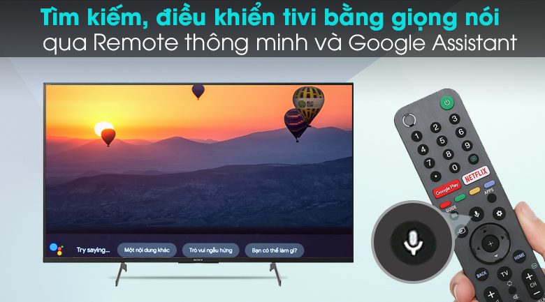 Tìm kiếm bằng giọng nói dễ dàng hơn thông qua Remote tivi Sony 43X8500H/S