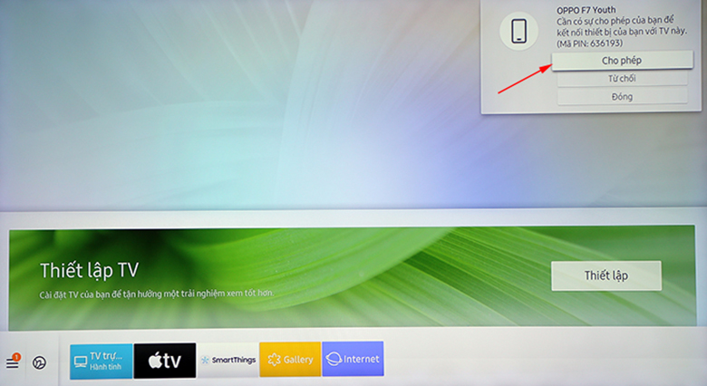 kết nối điện thoại với tivi qua bluetooth - cho phép kết nối