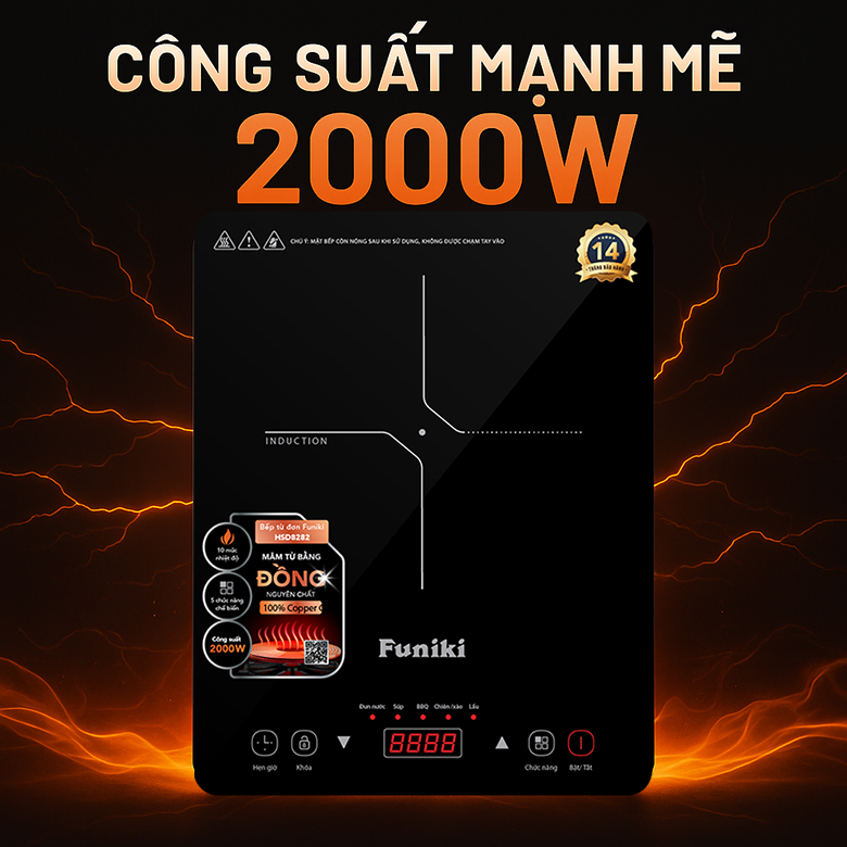 Bếp từ đơn Funiki HSD8282 công suất 2000w