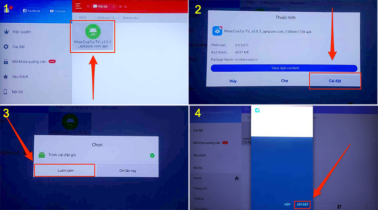 cách tải ứng dụng trên tivi Sony - cài bằng file apk bước 5