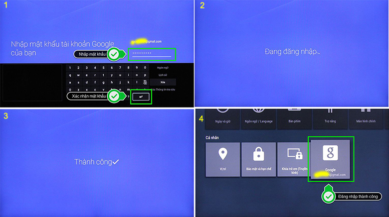 cách tải ứng dụng trên tivi Sony - đăng nhập google bước 2