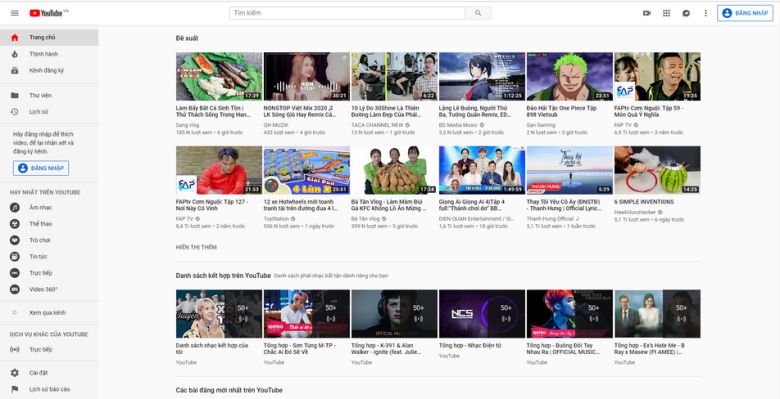 YouTube kênh video đa dạng, phổ biến thu hút được rất nhiều người dùng