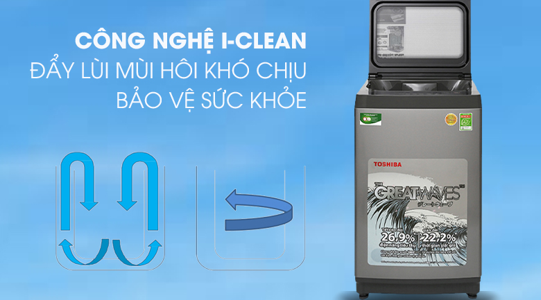 công nghệ I – Clean-Máy giặt Toshiba 8 kg AW-K905DV(SG) lồng đứng