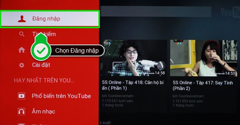 Tiếp tục chọn Đăng nhập Youtube