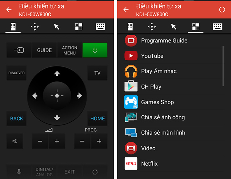 Cách điều khiển tivi Sony bằng điện thoại bước 3