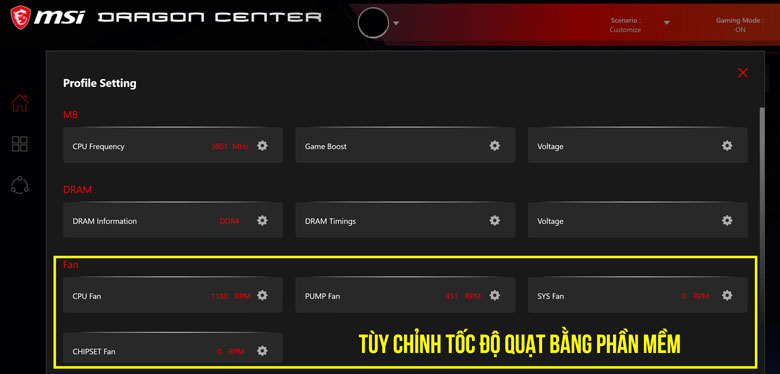 Cách bật quạt tản nhiệt laptop - Bật/tăng tốc quạt bằng phần mềm chính hãng Dragon Center