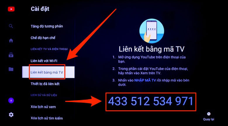 Kết nối TV LG với điện thoại thông qua youtube