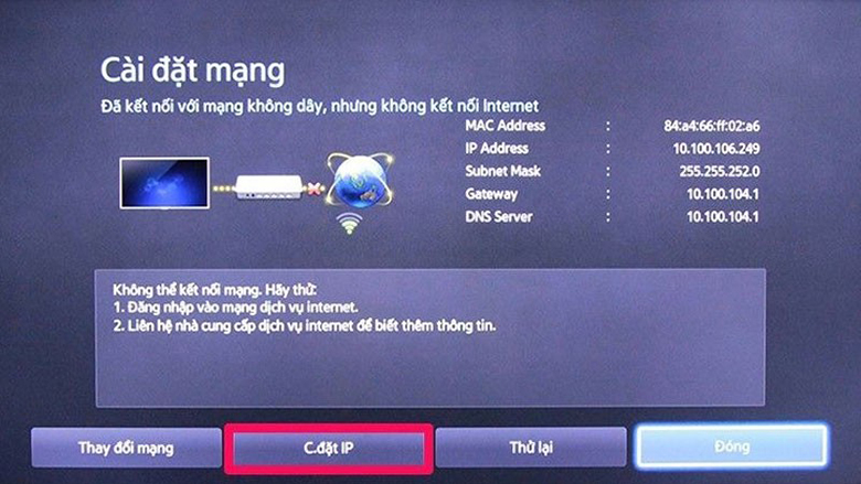 Kiểm tra lại mạng khi tivi không kết nối được wifi