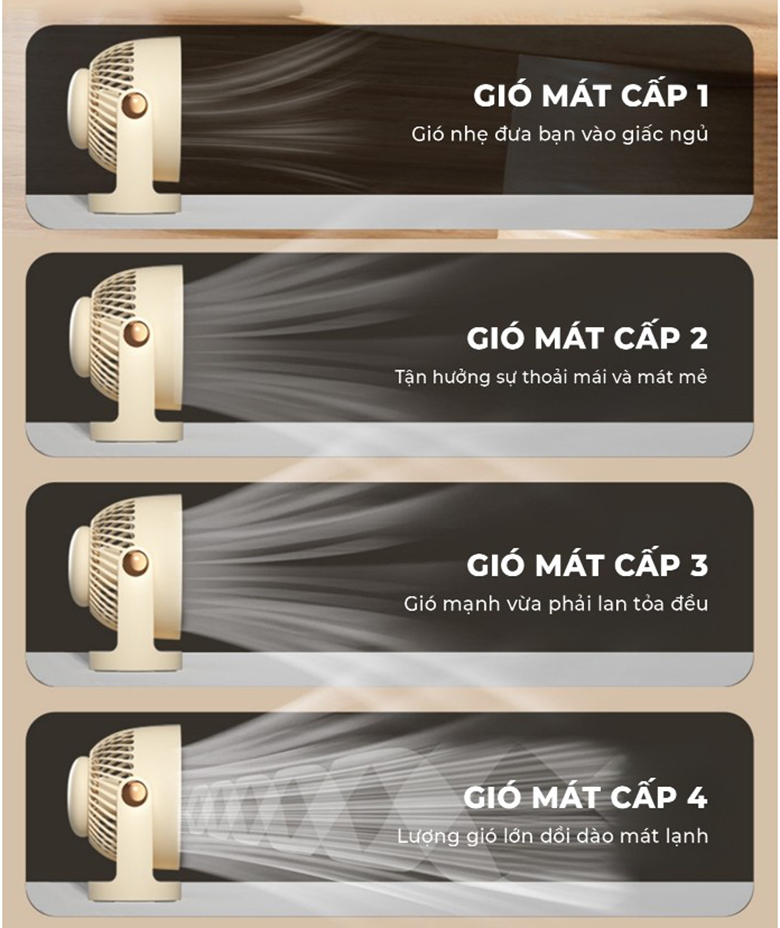 Quạt sạc mini Magic A-005 4 chế độ