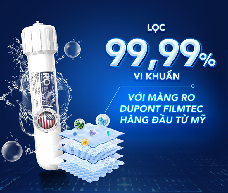 Máy lọc nước Hydrogen ion kiềm nóng lạnh Hòa Phát HPA886 lõi RO