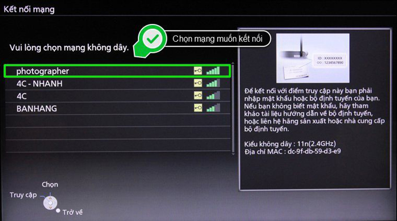 Cách kết nối internet cho tivi Panasonic bước 4