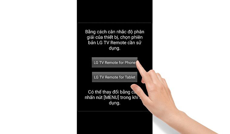 khởi động ứng dụng LG TV Remote